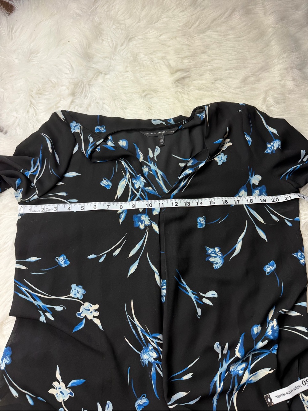 White House Black Market Long Sleeve floral Blouse - Picture 3 of 5